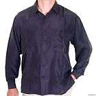 Brand New Mens Black 100% Silk Shirts S, M, L, XL