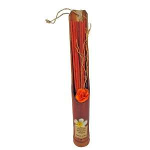  Aromatic Incense in Open Bamboo Tube, Orange Colored 