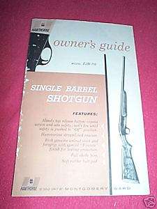 Montgomery Wards S/S Firearms Parts Gun Owners Manual  