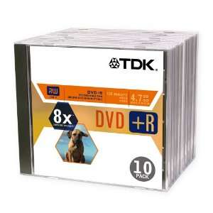  TDK DVD+R 8X Compatible Video DVD+R 10 pack Electronics