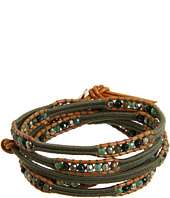 Chan Luu Graduated Green Mix Wrap Bracelet with Green Cotton Cord and 