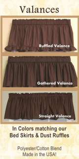 VALANCES 3 styles 12 colors Matching Dust Ruffles/Shams  