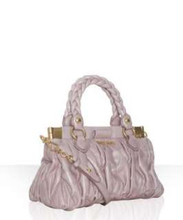 Miu Miu lily ruched glazed leather frame top crossbody bag   