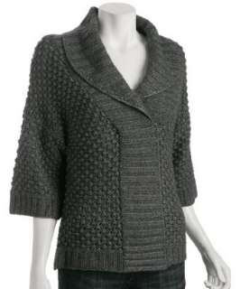 Karoo slate textured knit shawl collar cardigan   
