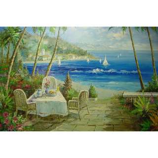 Oil Painting Of Beach Scene & Sitting Area  