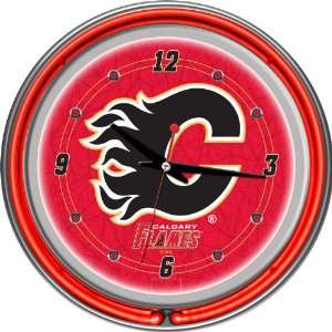   NHL Calgary Flames Neon Clock   14 inch Diameter Patio, Lawn & Garden
