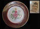   CHINA CO USA CAROLYN Maroon Rim FLORAL IMPERIAL SERVICE PLATE (s