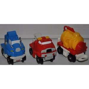  GeoTrax Red Tow Truck (2003), Blue Hualer Cab (2003), & Red Gas 