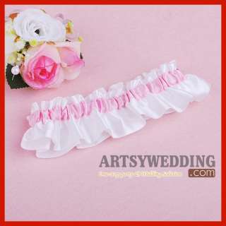 Promotion White and Pink Stretch Satin Toss Party Wedding Bridal 