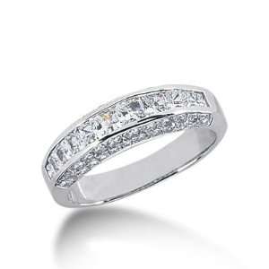 18k Gold Diamond Anniversary Wedding Ring 12 Princess Cut 