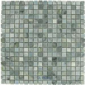  tile ice blue polished 12 x 12 mesh backed sheet
