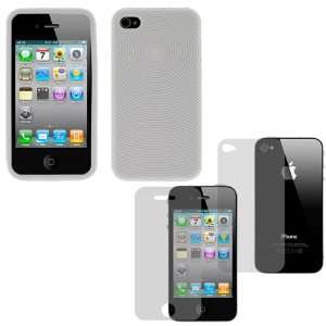  GTMax White Finger Print Silicone Skin Soft Cover Case + LCD Screen 