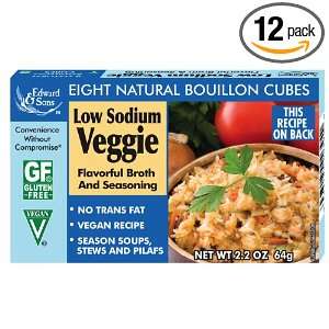   Sons Low Sodium Veggie Bouillon Cubes, 2.2 Ounce Boxes (Pack of 12