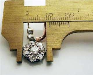   15ct EUROPEAN CUT DIAMOND CLUSTER EARRINGS PLATINUM JEWELRY  