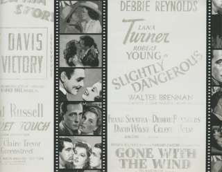 VINTAGE MOVIE REEL POSTERS BLK & WHT WALLPAPER TH23000  