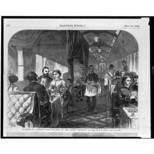  Palace hotel car,Pacific Railroad,A. Waud 1869