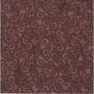  45 Wide Michael Miller Ethereal Scroll Chocolate Fabric 