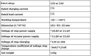 Solar Panel Charger Controller Regulator 12V/24V 15A  