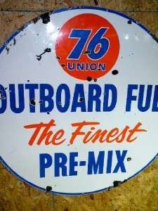   Union 76 Porcelain Sign Gas Motor Oil Route 66 California Outboard HTF