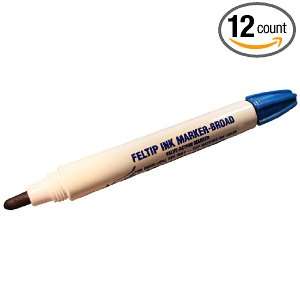 Nissen FIBUB Broad Feltip Ink Marker, Blue (Pack of 12)  