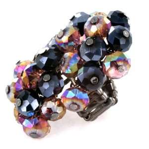   Smoky Topaz Crystal Beads Stretch Ring West Coast Jewelry Jewelry