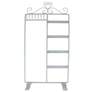   York Rectangular Metal Jewelry Stand With Heart Silver