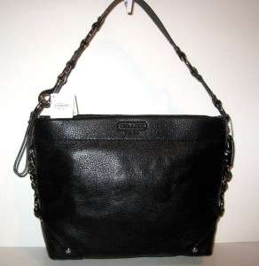 NWT COACH BLACK LEATHER CARLY SHOULDER BAG 15251 RETAIL $398 100% 