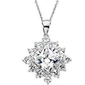  Sterling Silver Cubic Zirconia Necklace Jewelry