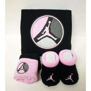   Pink and Black Infant Set for 0 6 Months Baby with Jordans Logo Baby