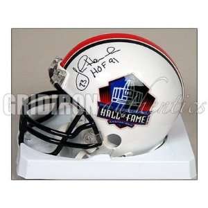 John Hannah Autographed Mini Helmet   Hall of Fame   Autographed NFL 