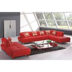 836 Contemporary Red Sectional Sofa
