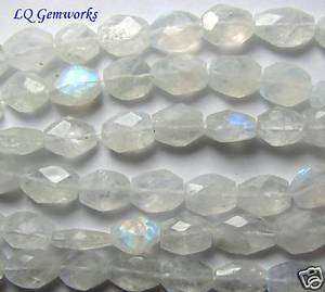 14 RAINBOW MOONSTONE 7 8mm Faceted Oval Beads  