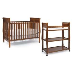   Classic Two Piece Convertible Crib Set in Cinnamon Furniture & Decor