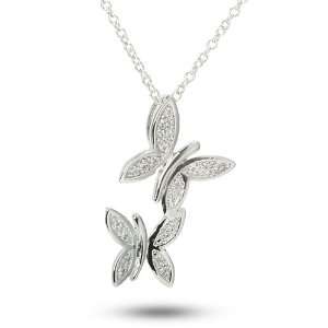  Chasing Butterflies Sterling Silver Clear Cubic Zirconia 