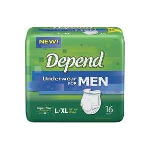 Depend Underwear For Men Lrg/Xlg Super Abs 16/Bg