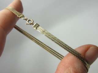 Vintage 10K Solid Y Gold 3 Strand S Link Bracelet 7 &1/8  