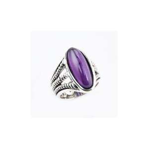  Barse Sterling Silver Purple Glass Ring, 11 Jewelry