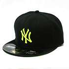New York NY Yankees Baseball Hats Ball Cap Green on Black Fitted Size 