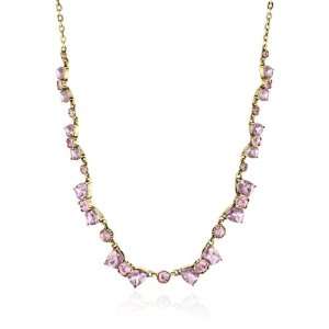 Betsey Johnson Iconic Pink Crystal Bow Short Necklace