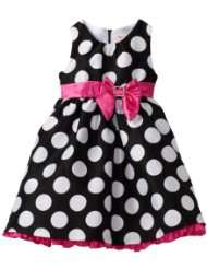 Nannette Girls 4 6x Dot Print Dress With Sash And Bow Attached