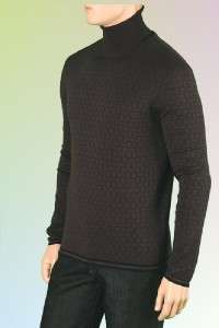   GUCCI mens signature GG print wool silk turtleneck sweater XL  