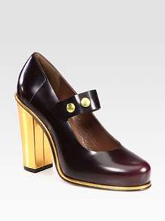 Marni   Two Tone Heel Leather Mary Jane Pumps