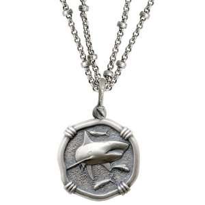  Guy Harvey 25mm Shark Double Chain Necklace Jewelry