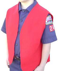 Cub Boy Scout Red Felt Patch Vest (Large)  