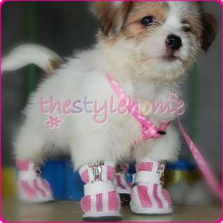 Pink Sporty Breathable Dog Hi Top Boots Pet Shoes M  