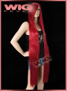 Super Long 48 in. Dark Red Hair Wig 5247  