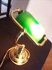 Bankers Style Mini sized Green Desk Lamp w/ inline switch ~ 8 tall
