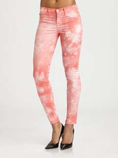 Low Rise Faded Skinny Leg Jeans