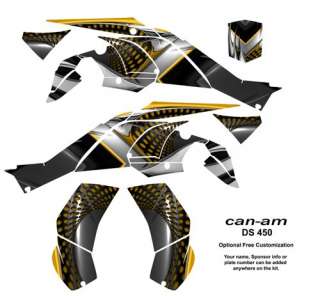   graphic kit for can am ds 450 2008 2010 part number ds450 7777yellow