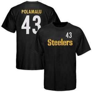 Pittsburgh Steelers Troy Polamalu Name and Number T Shirt 